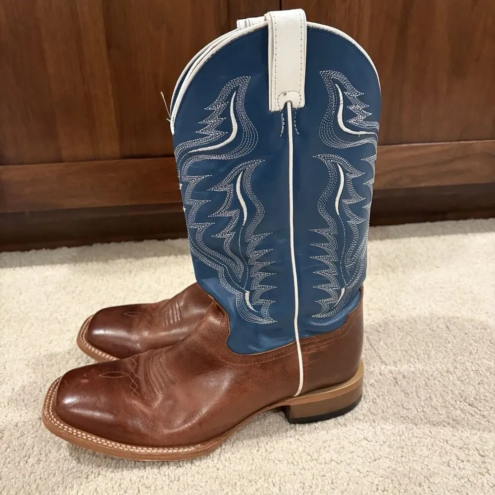 EUC Cody James Men's Walker Western Boots Blue brown leather Size 10.5EE Cowboy